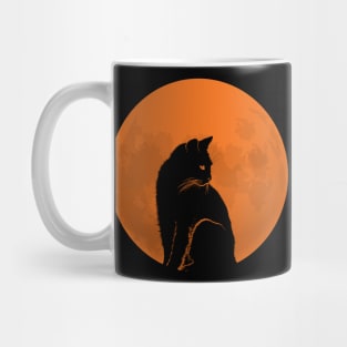 Black Cat and Full Moon Mug